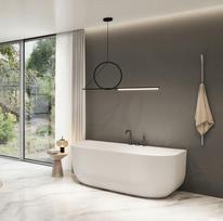 Akmens masės vonia Balteco Marin Wall Xonyx 170 cm, balta matinė