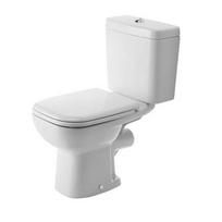 Pastatomas klozetas Duravit D-Code su bakeliu ir dangčiu soft close, baltas