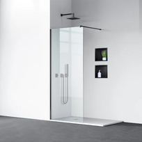 Dušo sienelė Balneo Walk-in Beira BLACK 120 cm juodos spalvos profiliu, K0101010110-8