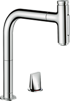 Maišytuvas plautuvei Hansgrohe METRIS SELECT 200, M71 2jet, su ištraukiamu dušeliu, chromas, 73818000