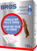 Grūdeliai nuo pelių ir žiurkių BROS, 120 g