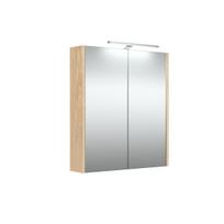 Veidrodinė spintelė su apšvietimu Raguvos Baldai, LED, IP44, šviesus ąžuolas, 60 cm, 1402335
