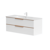 Apatinė spintelė Kame AMBER 120 cm, balta matinė/ąžuolas BU/12-3DR/D02-AMB