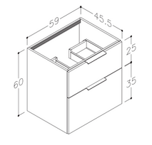 Apatinė spintelė praustuvui Kame BIG 60cm, tabako ąžuolas BU/6-3DR/19 BIG