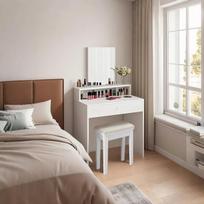 Dressing Table, Makiažo stalas, 40x80x140 cm, Baltas, Riietuslaud, Meigilaud, 40x80x140 cm, Valge