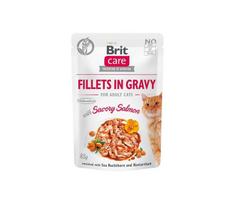 Brit Care Fillets in Gravy Savory Salmon šlapias pašaras katėms 85g