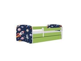 Vaikiška lova su čiužiniu be stalčiaus Kocot Kids BabyDreams Green cosmos 140x70 cm, žalia/juoda