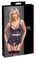 Seksualių apatinių komplektas Cottelli Lingerie, juodas/violetinis
