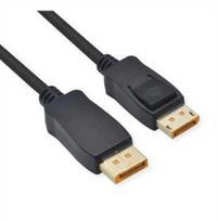 Roline ROLINE DisplayPort kabelis, v2.1, 16K@60Hz, DP-DP, M/M, 80Gbit/s, UHBR20, DP-DP, M/M, juodas, 1 m