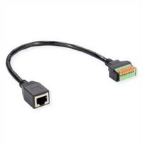Roline Kabelio adapteris, RJ45 lizdas į gnybtų juostą (mygtukas), 30 cm (12.02.1172)