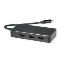 Adapteris AV Value VALUE Adapteris USB tipo C - HDMI Multistream, 3x HDMI, 4K, M/F