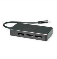 Adapteris AV Value VALUE Adapteris USB tipo C -DP Daugiakanalis, 3x DP, 4K, V/M