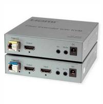 AV signalo perdavimo sistema Roline KVM prailgintuvas ROLINE per šviesolaidį, HDMI 4K, USB, 20 km