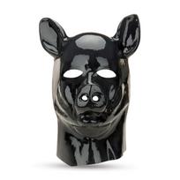Prowler Prowler RED Latex Pig Hood Black - Anatomical Costume Mask