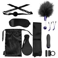 Doc Johnson The VIP Room BDSM Premium Black Set - 11-Piece Satin & Silicone Kit