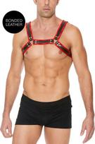Ouch! by Shots Kiotos Leather Bulldog Harness S/M - Adjustable Bonded Leather Chest Strap