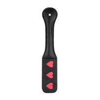 Ouch! by Shots Rimba Paddle HEARTS - Leather Impact Tool with Heart Pattern