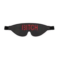 Ouch! by Shots Ouch! Leather Eye Mask with Red Lettering - Adjustable, Black/Red
