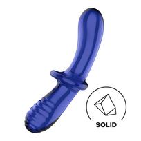 SATISFYER CRYSTAL Double Crystal Glass Model Light Blue - Dual-Ended Borosilicate Wand