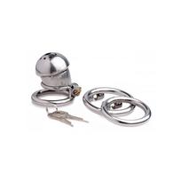 XR Brands Exile Deluxe Stainless Steel Secure Lock Chastity Cage with Key System