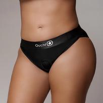 Ouch! by Shots EasyToys Vibrating Strap-On Hipster XL/XXL Black - Lace Harness System