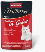 ANIMONDA Vom Feinsten Adult Raffinesse želė, turtinga vištiena su jautiena - šlapias maistas katėms - 85g