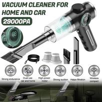 29000PA Automobilinis dulkių siurblys Belaidis Galingas valymo aparatas 120W Stiprus siurbimas Rankinis automobiliui Nešiojamas buitinis prietaisas 2 filtrai 2 Pcs Filter juoda