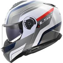 LS2 FF908 STROBE II MONZA WHITE BLUE RED modulinis šalmas L