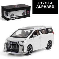 1:24 masteliai Toyota Alphard MPV automobilio modelis Lengvojo lydinio automobilio liejamas žaislinis automobilio modelis, atitraukiamas atgal Vaikų žaislų kolekcionieriai Mažo dydžio automobilis 1/24-20.3x9x7.5cm balta