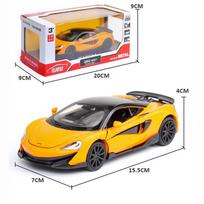 1:32 mastelio „McLaren 600LT“ metalinis automobilio modelis, patraukiami automobiliai su garsu ir šviesos diodais, „Diecast“ automobilių žaisliniai automobiliai, gimtadienio dovana berniukams ir mergaitėms 1:32-Size:15.4*6.4*3.5cm oranžinė