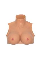 Tikroviškos silikoninės krūtys Hidden Desire Crop Top ECup, smėlio spalvos