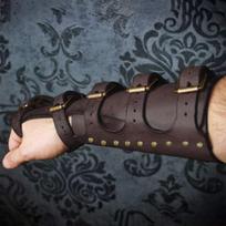Vyriška Knight Punk apyrankė ir rankos PU oda One Size kava