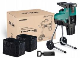 Elektrinis savaime įtraukiantis smulkintuvas Tokachi ShredWoodX 3500, 3500 W, su malimo sistema ir dviem 60 l maišais