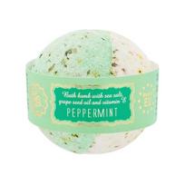Vonios bombos "Peppermint" su jūros druska ir vynuogių sėklų aliejumi, Saules Fabrika, 145g