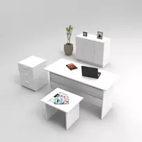 Biuro baldų komplektas, Hanah Home, baltas, 140 x 73,8 x 60, cm