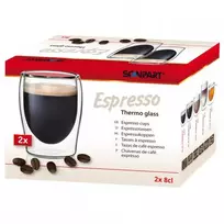 Scanpart ESPRESSO dvigubo stiklo stiklinės 2 x 80 ml