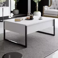 Kavos staliukas, Hanah Home, baltas Juoda, 90 x 40 x 60, cm
