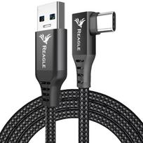 Reagle USB-A į USB-C kabelis 5 m Oculus Quest Quest 2 10Gbps 3 A kampinis juodas
