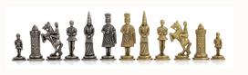 CAMELOT: metalinės šachmatų figūros. Aukštis: 6,7cm., diametras: 2,4cm.