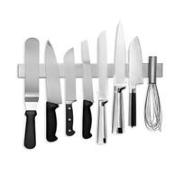 Magnetinė juostelė japoniškiems peiliams 45 cm Nerūdijantis plienas Lipnus Be gręžimo