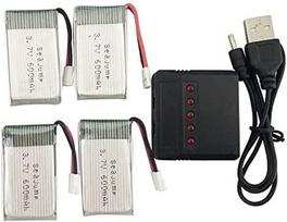 4 vnt. 3.7v, 600 mAh Lipo baterija, skirta Rc Quadricopter dronams Syma X5 X5C X5SC X5SW, Cheerson CX-30W, Skytech M68, Wltoys F949 su įkrovikliu