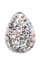 Silikoninė makiažo kempinėlė Teardrop Clear with Rainbow Glitter BYS