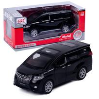 1:32 mastelio Toyota Alphard lydinio automobilio modelis, lietiniai automobiliniai žaislai su šviesos ir garso efektu berniukams gimtadienio dovanos Vaikų žaislų automobilių kolekcija 1/32-15.5x6x6cm juoda