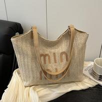 Senmeng summer shoulder messenger bag high value new portable woven small bag women's vegetable basket bucket straw bag chaki