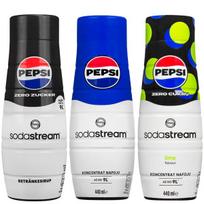 3x "SodaStream Pepsi" sirupas + "Pepsi Max Zero" + "Pepsi Max Zero Lime