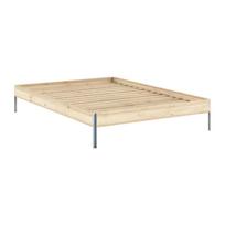 Iš pušies masyvo dvigulė lova natūralios spalvos su lovos grotelėmis 140x200 cm Core – Karup Design