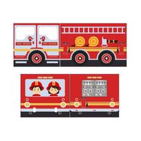 Vaikiškos užuolaidos lovai 4 vnt. 195x75 cm Fire Truck – Vipack
