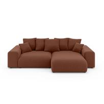 Raudonos plytų spalvos sulankstoma/su sandėliavimo vieta kampinė sofa (kintama) Luma – Ropez