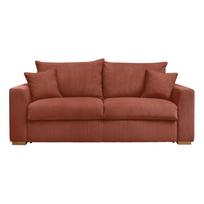 Iš kordinio velveto sulankstoma sofa raudonos plytų spalvos 225 cm Augustin – Bobochic Paris