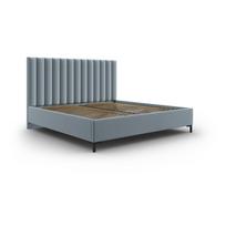 Dvigulė lova šviesiai mėlynos spalvos audiniu dengta su sandėliavimo vieta su lovos grotelėmis 140x200 cm Casey – Mazzini Beds